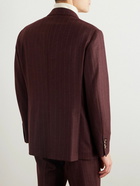 Brunello Cucinelli - Double-Breasted Pinstriped Wool, Mohair and Cashmere-Blend Suit Jacket - Red