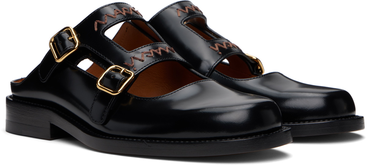 Marni Black Bambi 3.0 Double Buckle Slip-on Loafers Marni