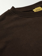 DIME - Logo-Embroidered Cotton-Jersey Sweatshirt - Brown