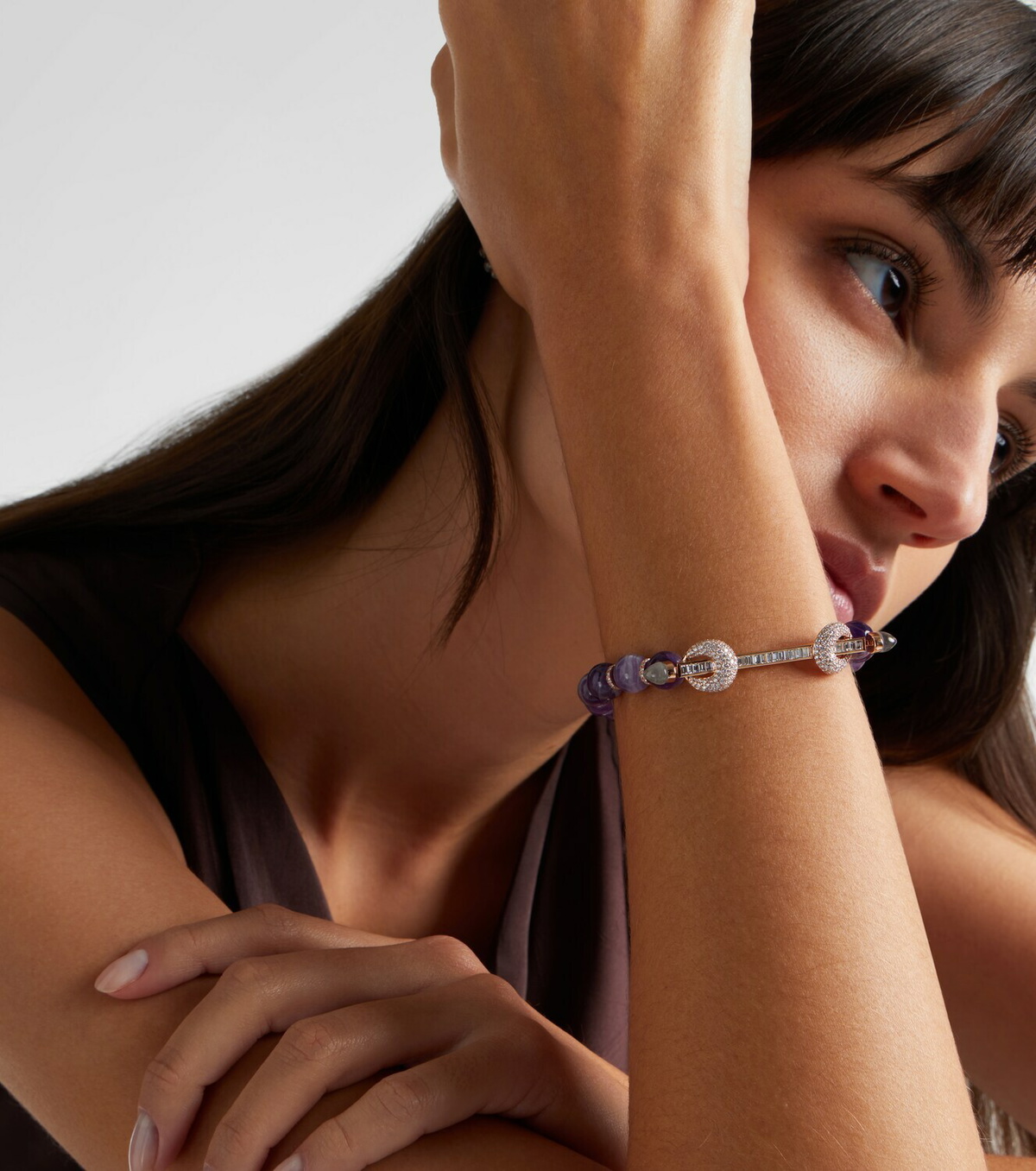 Ananya Chakra 18kt rose gold bracelet with gemstones
