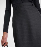 Balenciaga Lingerie pinstripe wool midi skirt