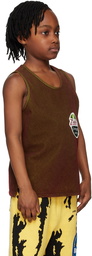 Doublet Kids Brown Flocked Kiwi Tank Top