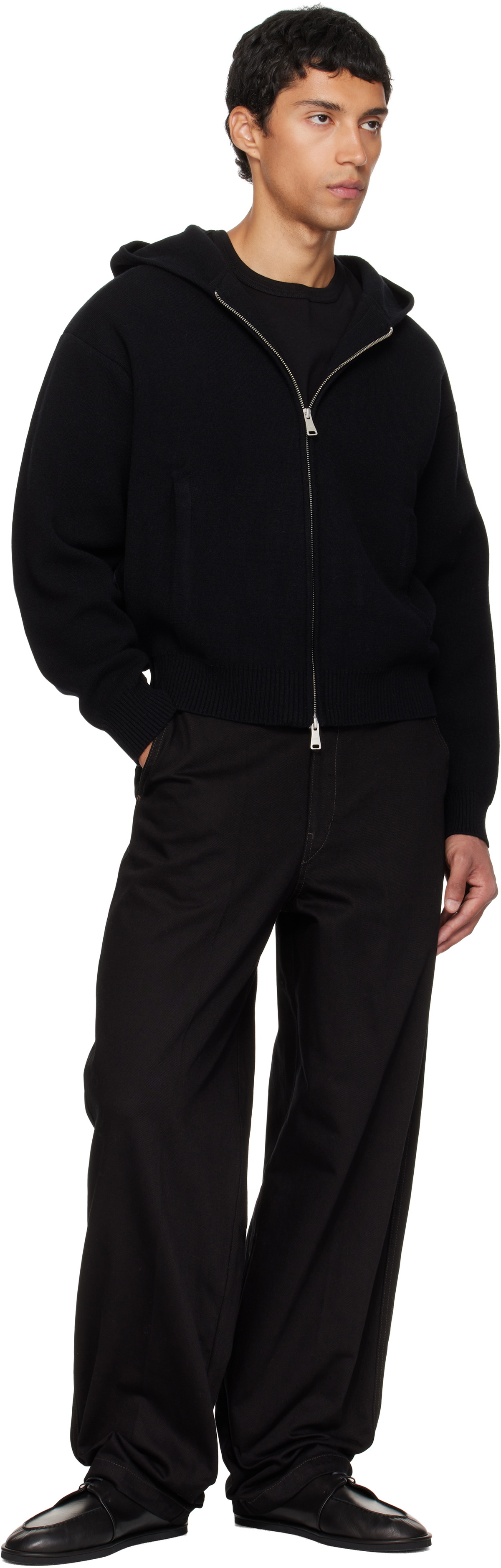 ジャケット・アウター COOR 2025AW Double-faced wool zip jacket COOR Black Double Face Wool Blend Zip-Up Hoodie COOR