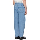 Hed Mayner Blue Pleated Jeans