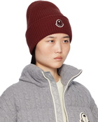 Moncler Genius Moncler x Palm Angels Burgundy Logo Beanie