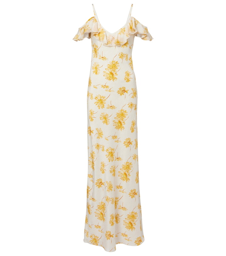 Photo: Rodarte Floral ruffled silk moiré slip dress