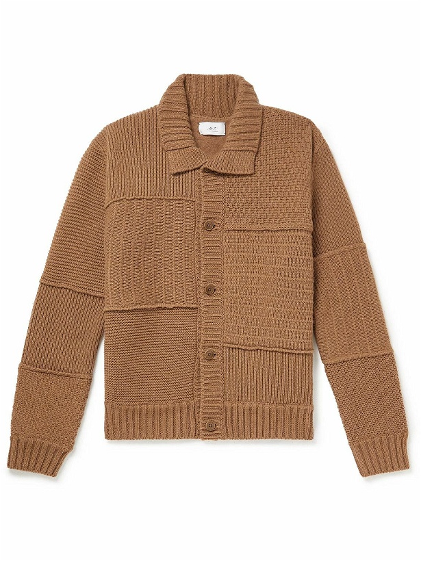 Photo: Mr P. - Patchwork Ribbed Wool Cardigan - Brown