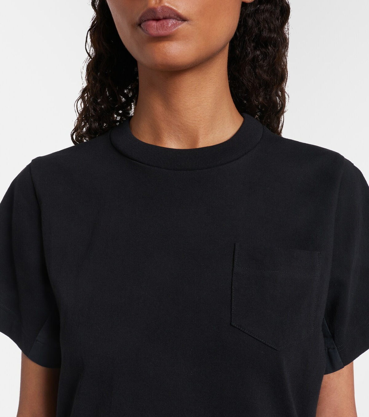 Sacai Cotton poplin and jersey maxi dress