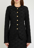 Tove Uma Checked Knit Cardigan Black