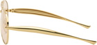 Bottega Veneta Gold Sardine Aviator Sunglasses