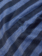 SAINT LAURENT - Striped Linen-Jersey T-Shirt - Blue