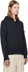 Stone Island Navy 6100061 Organic Cotton Fleece Hoodie