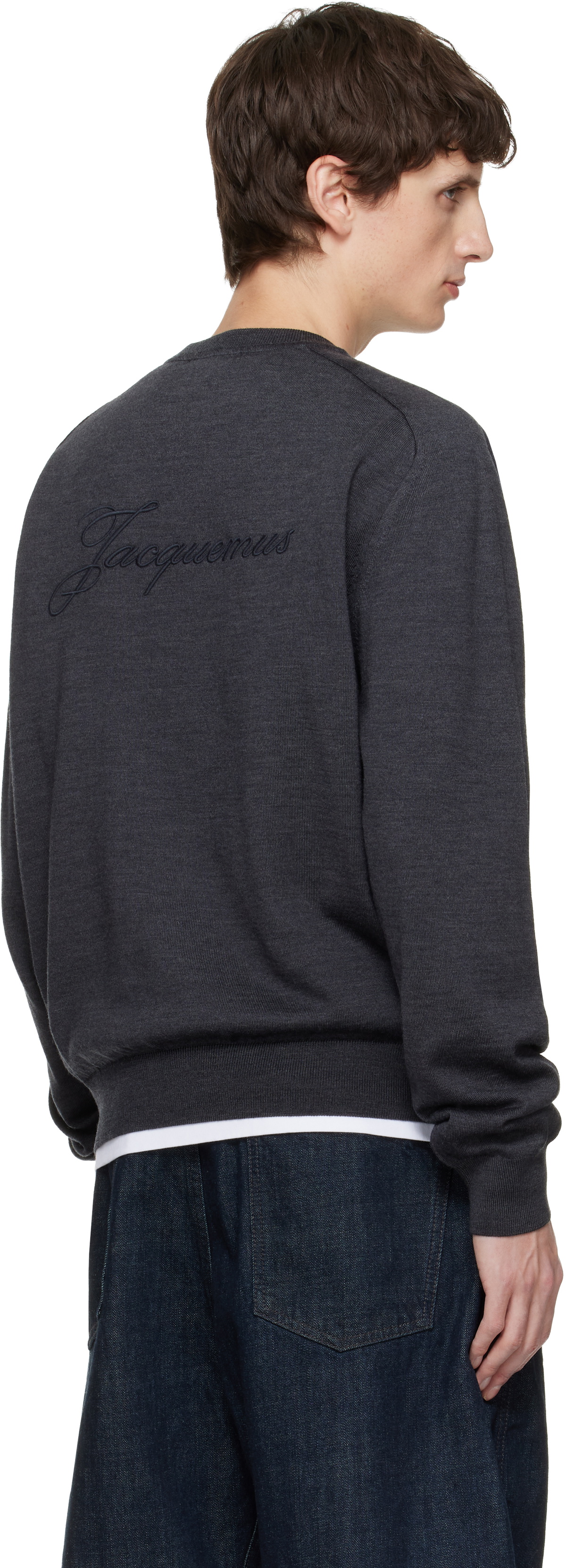 JACQUEMUS Gray 'The Embroidered' Sweater