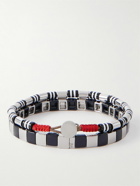 Roxanne Assoulin - High Fidelity Set of Two Silver-Tone and Enamel Beaded Bracelets