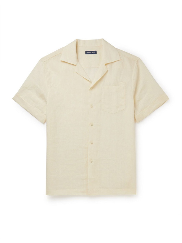 Photo: Frescobol Carioca - Thomas Camp-Collar Linen Shirt - Neutrals