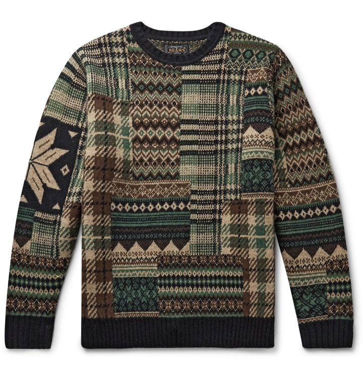 Photo: Beams Plus - Wool-Blend Jacquard Sweater - Brown