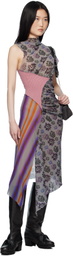 Paula Canovas Del Vas Multicolor Diamond Mesh Midi Dress