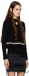 J KOO Black V-Neck Sweater