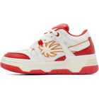 Palm Angels Red & White Palm Skate Sneakers