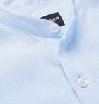 Giorgio Armani - Nehru Grandad-Collar Linen Shirt - Men - Light blue