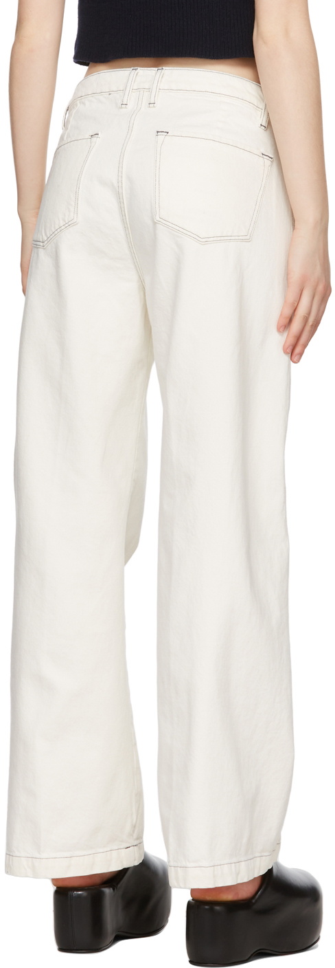 White Palazzo Jeans 👖 Wide Leg High-Waist Denim Loose Mopping Jeans  Women's Long Palazzo Pants 👖👖👖