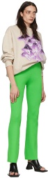 PERVERZE Green Cotton Lounge Pants