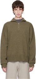 extreme cashmere Khaki n°235 Hike Zip-Up Sweater