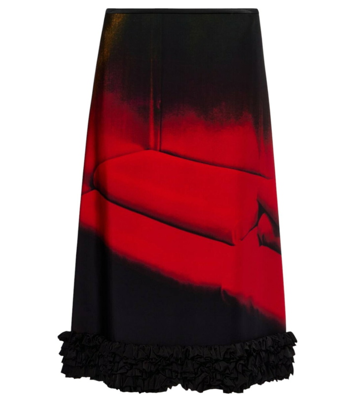 Photo: Jil Sander Printed ruffled midi skirt