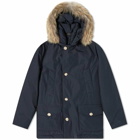 Woolrich Men's Arctic Detachable Fur Parka Jacket in Melton Blue