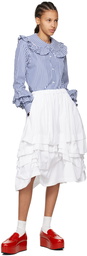 Comme des Garçons Girl White Gathered Midi Skirt