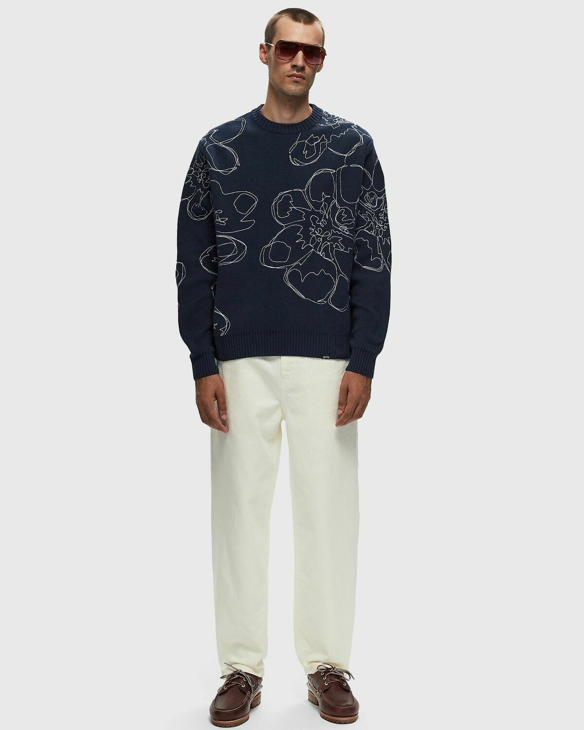 ART TO WEAR アート　服飾　ニット　芸術　刺繍　染織　ウェアブル Arte Antwerp Flower Stitch Allover Knit Blue Pullovers Arte Antwerp