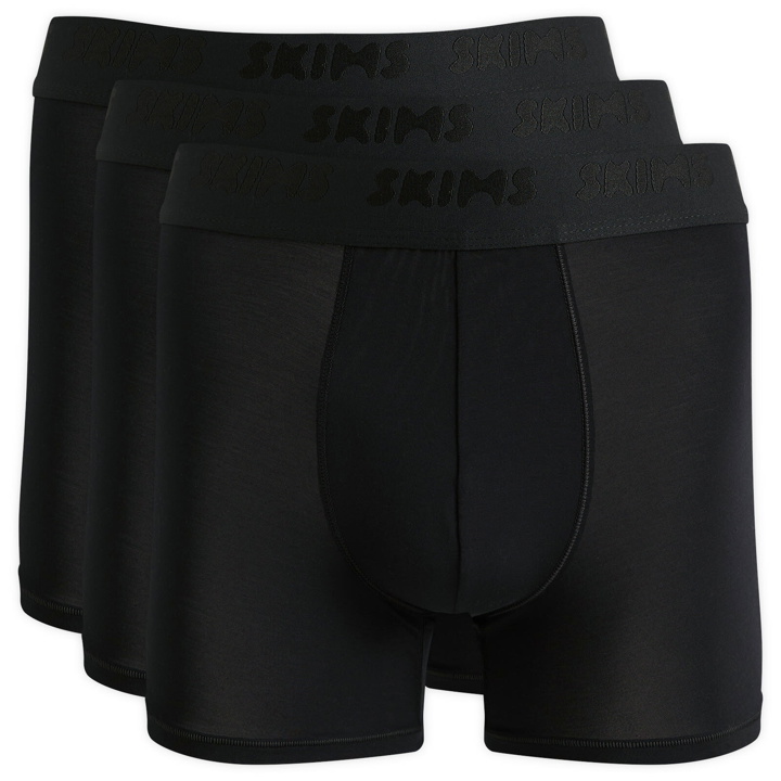 Photo: SKIMS Men's Stretch Boxer Brief 3" - 3-Pack in Obsidian