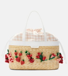 Aquazzura Botanica Medium raffia tote bag