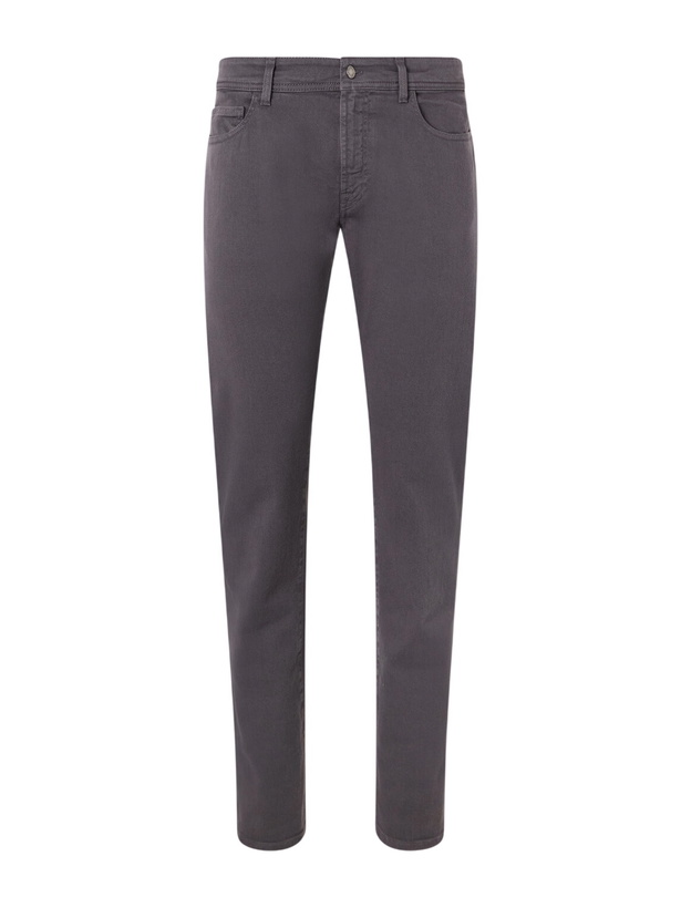Photo: Canali - Straight-Leg Garment-Dyed Jeans - Gray