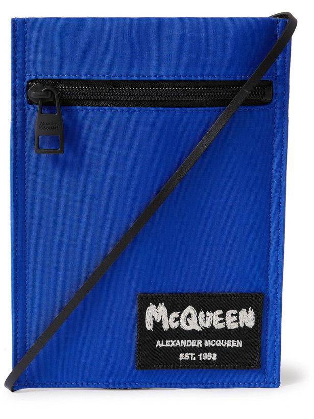 Photo: ALEXANDER MCQUEEN - Leather-Trimmed Logo-Appliquéd Canvas Pouch
