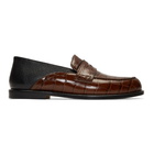 Loewe Brown and Black Croc Slip-On Loafer