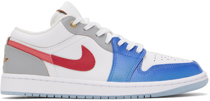 Photo: Nike Jordan White & Blue Air Jordan 1 Low SE Sneakers