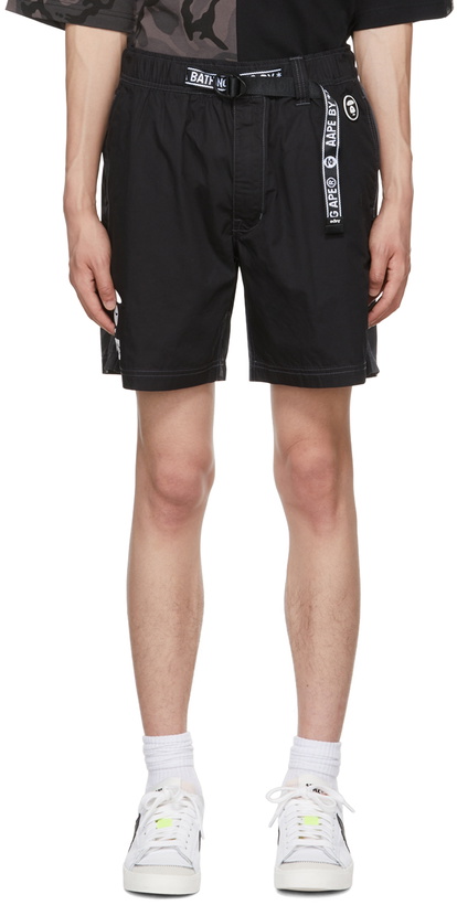 Photo: AAPE by A Bathing Ape Black Cotton Shorts