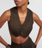 Jean Paul Gaultier Pinstripe cropped wool-blend vest