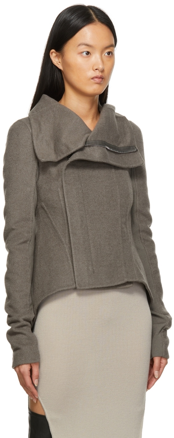 【RICK OWENS】naska cashmere biker ジャケット Rick Owens Brown Cashmere Naska Biker Jacket Rick Owens