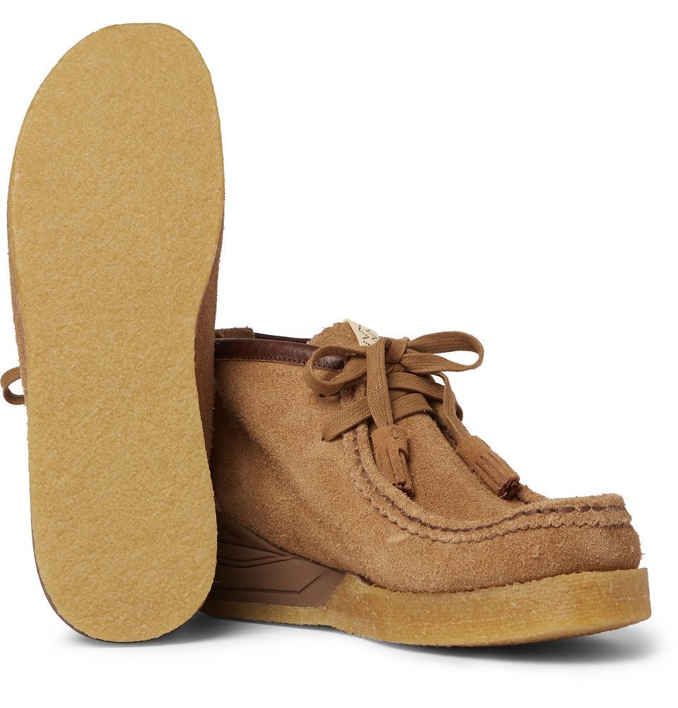 visvim - Beuys Trekker Folk Leather-Trimmed Suede Boots - Brown