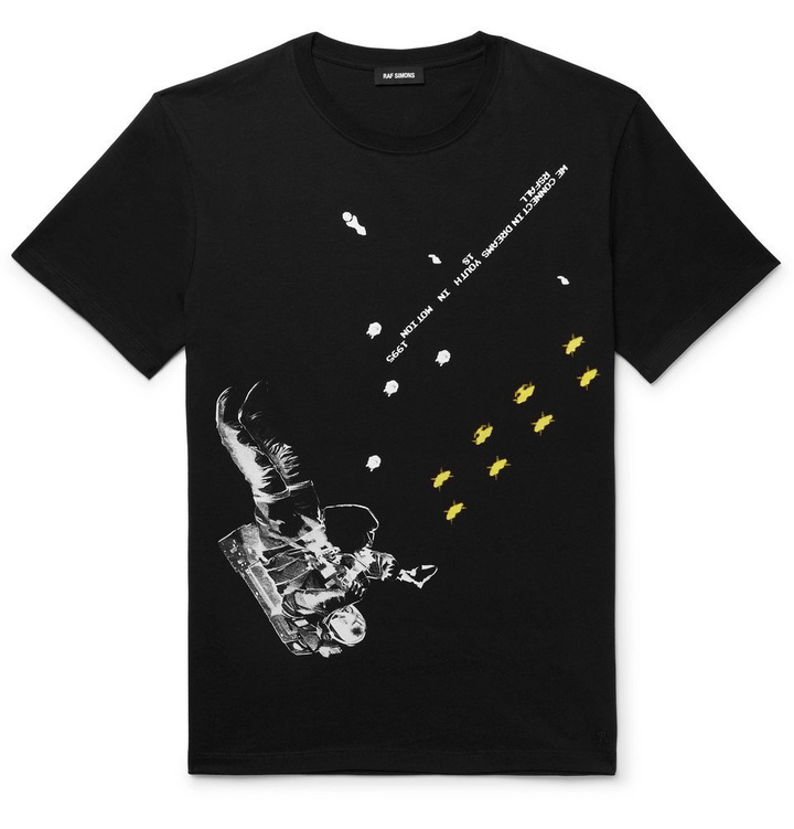 Photo: Raf Simons - Printed Cotton-Jersey T-Shirt - Men - Black