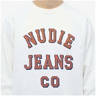 Nudie Jeans Co Men's Nudie Jeans Lasse Logo Crew Sweat in Chalk White
