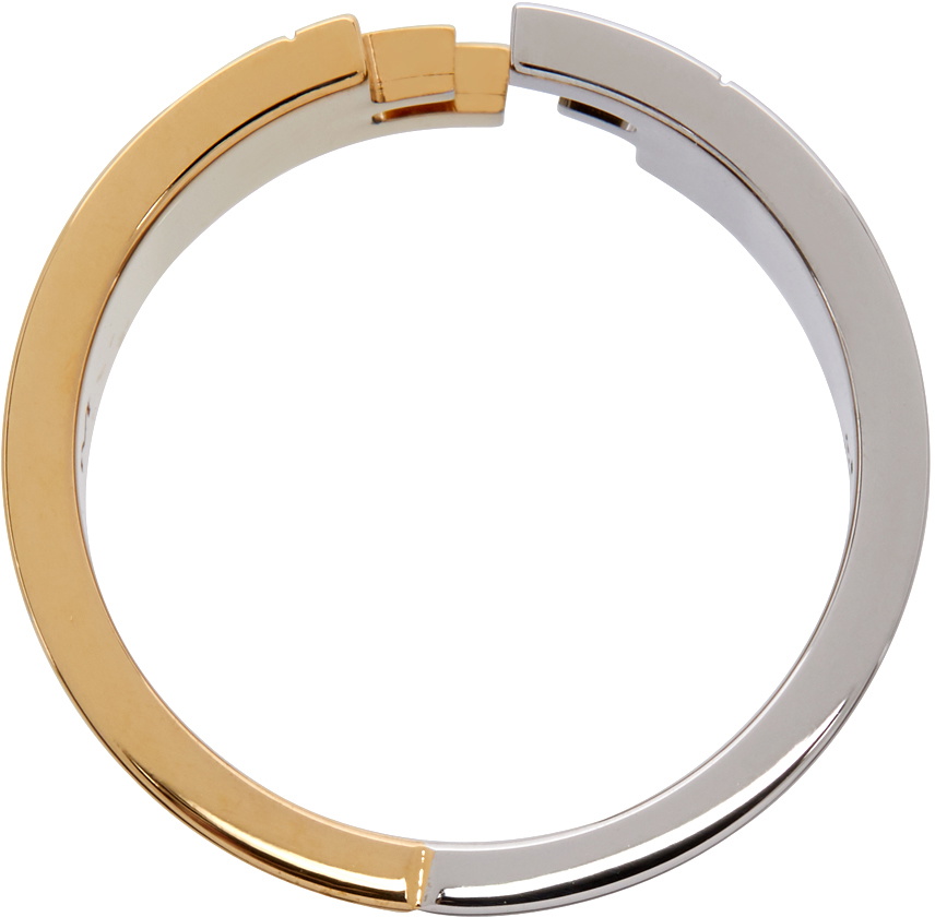 Fendi Silver & Gold 'Forever Fendi' Ring
