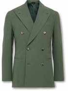 Thom Sweeney - Unstructured Double-Breasted Linen Suit Jacket - Green