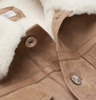 Brunello Cucinelli - Shearling Trucker Jacket - Men - Sand