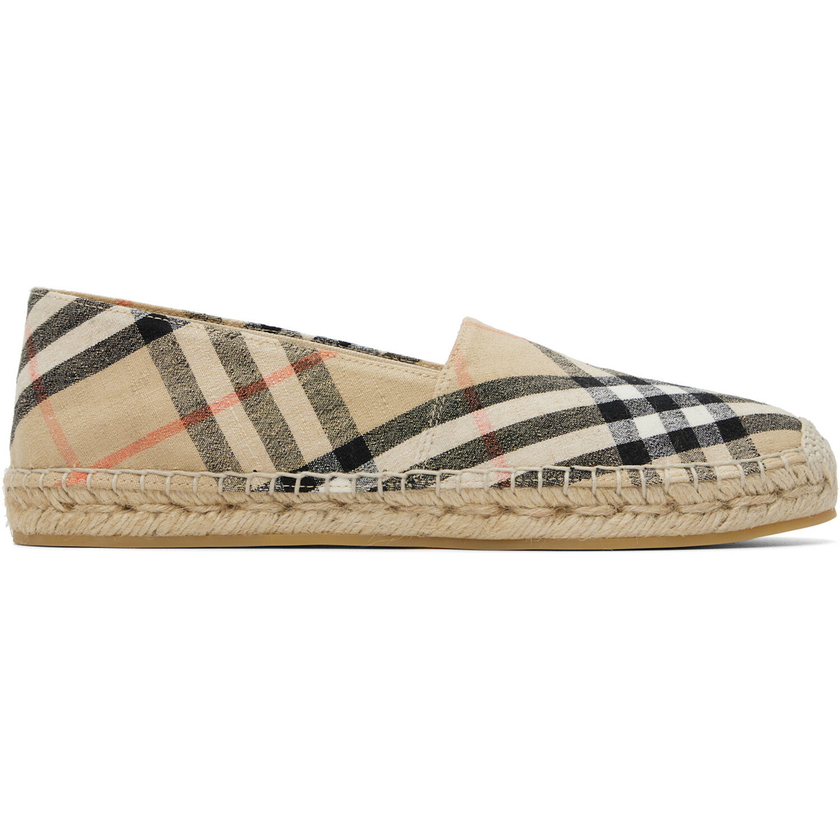 Burberry Beige Check Mews Espadrilles​