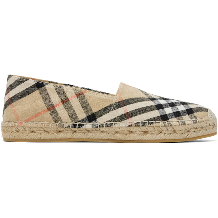 Photo: Burberry Beige Check Mews Espadrilles​