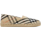 Burberry Beige Check Mews Espadrilles​