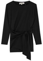 Diane Von Furstenberg Rosalind Wrap-effect Jersey top Black